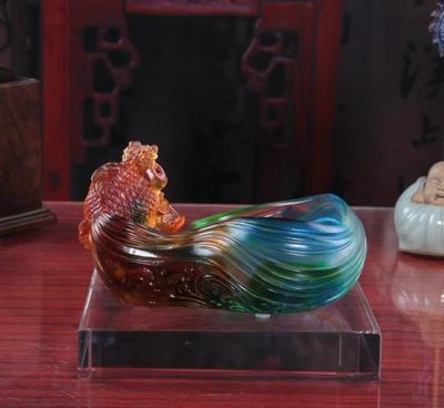 琉璃坊魚果碟 古法琉璃家飾工藝品，商務禮品優選